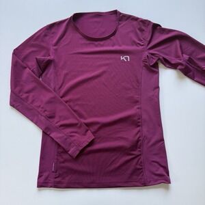KARI‎ TRAA Nora Long Sleeve Shirt Womens Small Purple Technical Baselayer Active